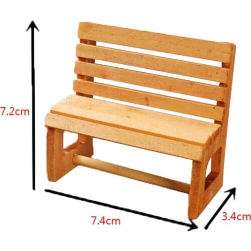 1:12 Dollhouse Miniature Wooden Chair Park Ornament Furniture Model Doll House Furniture Decoration
