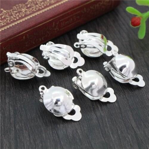 12mm 20pcs/lot Iron material Ear Clips Silver Plated Colors ,Earrings Blank/Base,Fit 12mm Glass Cabochons,earring setting-S2-33