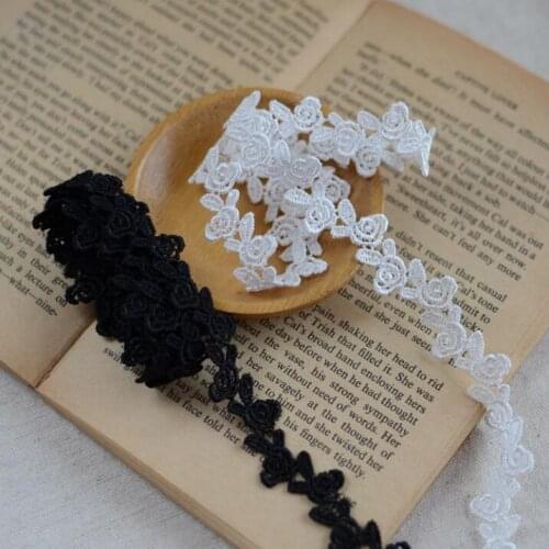 13 Meters White Black Embroidered Lace Trim Ribbon Fabric Sewing Craft Patchwork Handmade DIY Garment Accessories Free Shipping