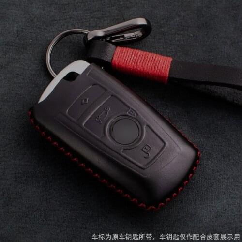 1X Genuine Leather Men Car Key Bag Case Cover Key Holder Chain For BMW E46 E52 E53 E60 E90 F01 F20 F10 F30 F15 X1 X3 X5 X6