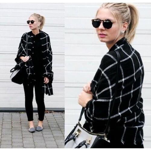 2021 Cheshanf Hot Sale Scarf Women Tartan scarves Tartan Plaid Scarf Beige Cozy Checked Blanket Oversized Wrap Shawl2021