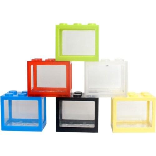 1Pcs Aquarium Fish Tank Mini Aquarium Building Blocks Pet Spider Fish Tank Box for Desktop Office Tea Table Decor