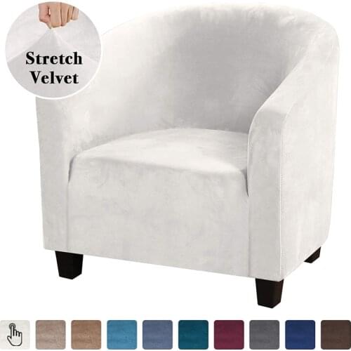 Velvet Club Tub Slipcovers Plush Armchair Chair Covers Elastic Sofa Covers for Bar Counter Living Room Pet Furniture Protector