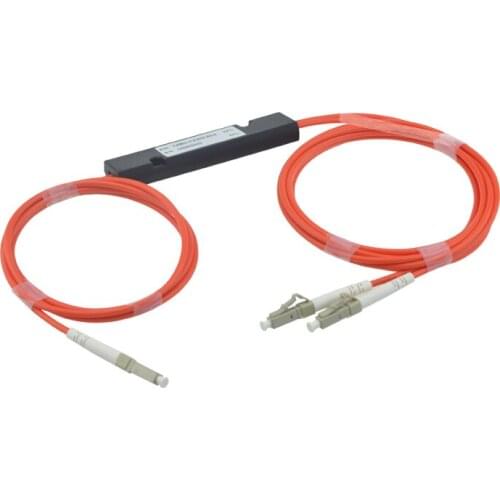 Free Shipping 1*2 FBT Multimode Fiber Optic Splitter 850/1300nm 62.5/125 MM 50/50 Coupling Ratio LC/PC 1X2 FBT Coupler