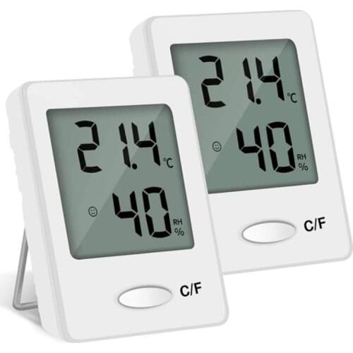 2 Pieces Of Mini LCD Digital Thermometer Hygrometer Living Room Office Indoor Temperature Hygrometer Indoor Hygrometer