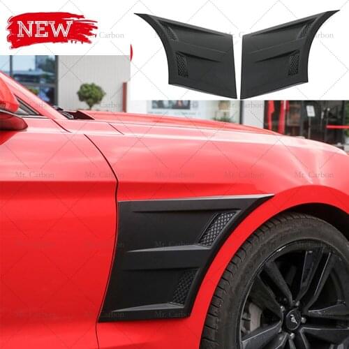 FOR MUSTANG 2015+ SHELBY GT500 STYLE BLACK MATTE FRONT FENDER VENTS TRIM BODY KIT TUNING PART FOR MUSTANG FRONT AIR DUCT RACING