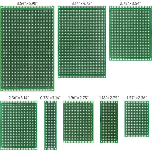 5pcs Double Side Copper Prototype PCB 2x8cm 3x7cm 4x6cm 5x7cm 6x8cm 7x9cm 8x12cm Printed Circuit Board Fiberglass Plate