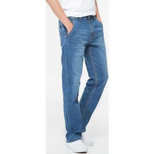 42 44 46 48 Large Size mens Loose Denim Jeans Autumn And Winter Brand Clothing High Quality anti-theft Zipper Pocket Jeans