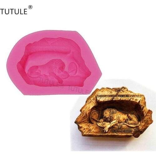 Gadgets-Lion Tomb statue silicone mold - Silicone Soap / Polymer Clay / Cold Porcelain Clay / Plaster- Mold