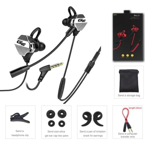 Gaming Headphone with Adjustable Mic HIfi Stereo Bass 3.5mm Wired Earphone Mobile PC Gaming PUBG Earbuds for Professional Gamer