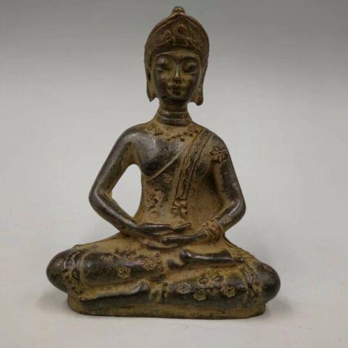 Exquisite Chinese Copper Carving Tibetan Buddhist Brass Buddha Statue