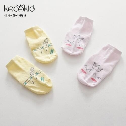 Kacakid Crown Thin Type Summer Childrne Kids Boys Girls Cute Anti Slip Socks Cotton Baby Leg Warmer Child Socks 0-4 Years