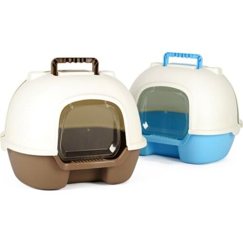 Anti-splash totally closed cat litter box deodorizing large space cats shit basin back lift household pets toilet