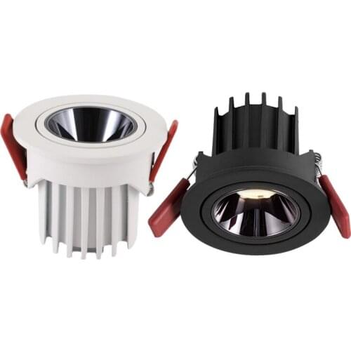 Round Angle Adjustable Anti Glare Recessed LED Downlight 9W 12W 15W18W 24W 30W AC 110V 220V Ceiling Kitchen Living Room Indoor