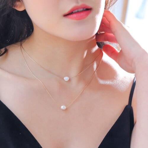 Lovmi Trendy Necklace Set Jewelry Women Double Layers Pearl Hook Necklace Pendant For Birthday Gifts Free Shipment Dropshipment