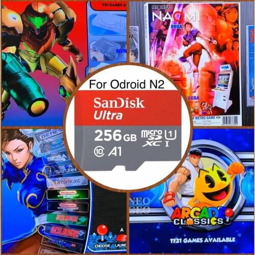 Odroid N2 256GB micro SD card! For your Odroid N2 N2+, Video Previws Ora RetroArena v.3.1.13 Emulation Station ES 12,000+ Games