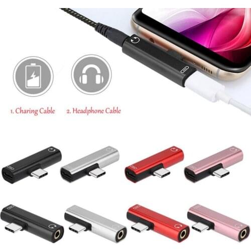 2 In 1 Type C To 3.5mm Jack Earphone Charging Converter For Xiaomi 6 Huawei P10 Mate 20 Type C Phones USB Type-C Audio Adapter