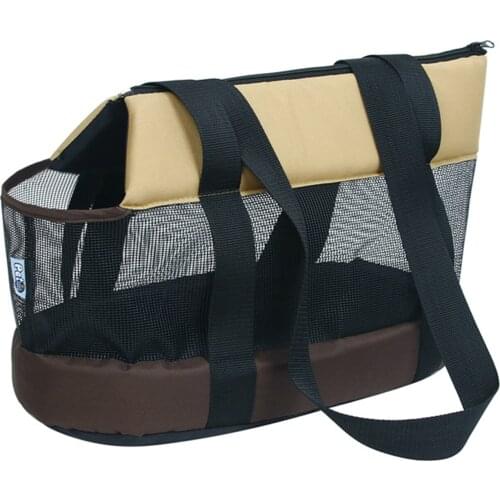 Pet Travel Carrier Outdoor Portable One-shoulder Pet Bag Handbag Foldable Breathable Mesh Carrier Bag Dog Cat Bag Decent