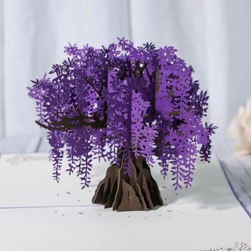 Fogtail 3D Trees Shape Pop-Up Greeting Cards For Valentines Day New Year Mothers Day Birthday Creative Gift Girlfriends