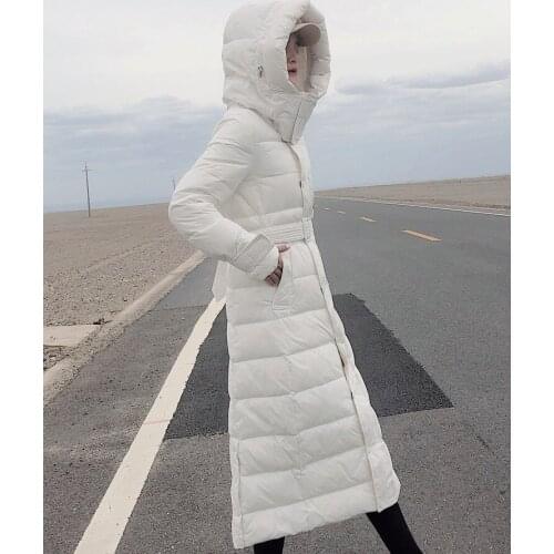 2020 White hooded long winter women warm Korean down jacket coat mer1226 kj3476