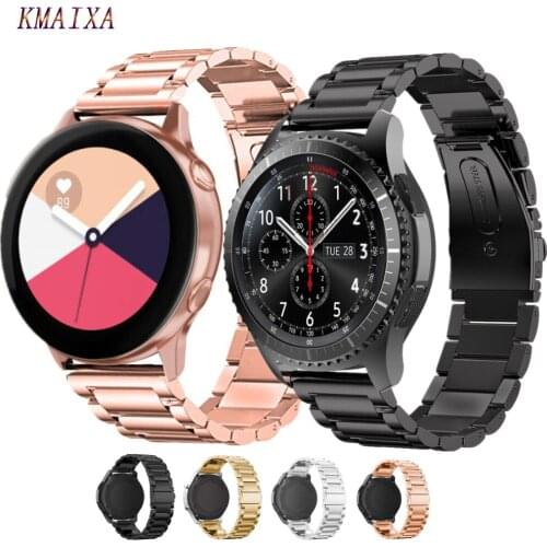 20mm/22mm watch strap for Samsung Galaxy watch 3/Active 2/46mm/42mm Gear S3 Frontier Stainless Steel Huawei watch GT 2 pro strap