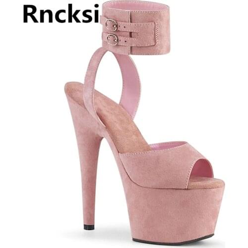 Rncksi Plus Size Fashion Summer Platform Sandals Women Sexy Ultra High Heels 17CM Women Sandal Female Pole Dancing Shoes