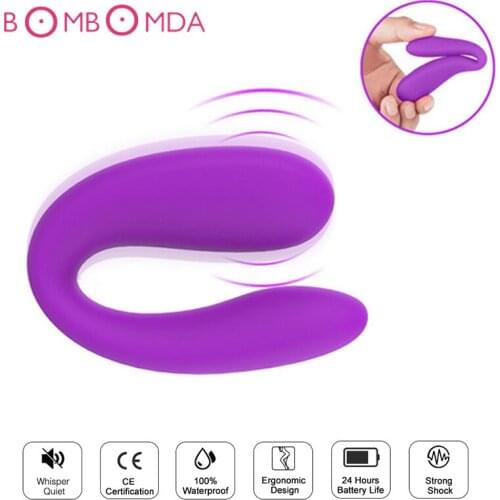 Silicone U Shape Vibrator G Spot Clitoris Stimulator Vagina Pussy Vibration Massager Adult Sex Toys for Women Female Couples