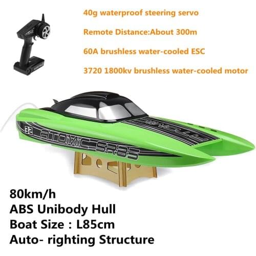 L85cm High Speed Speedboat Brushless Motor Water-Cooled ESC 60A RC Boat 80km/H Radio Outdoor RC Toys For Childs Gift