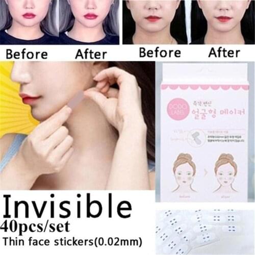 40 Pcs Face Lift V Sticker Thin face stickers Makeup Face Chin Lift Tools Invisible Tape pore cleaner blackhead remover