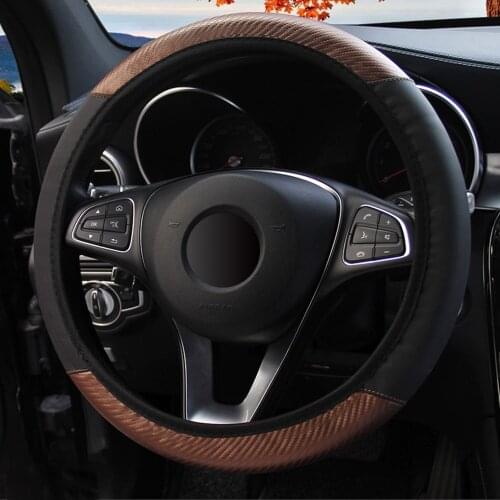 LEEPEE Universal Auto Decoration Car Steering Wheel Cover Car Steering Covers Interior Accessories 5 Colors Carbon Fiber