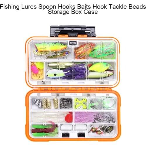 Waterproof 14 Grid Fishing Tackle Box Double-Sided Bait Lure Storage Box Fish Hook Hook Up Storage Box Fly Fishing Accessories