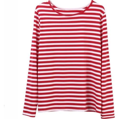 Fashion Striped Casual T-Shirts Women Long Sleeve Autumn T-Shirt O neck Lady Oversized Top Loose Tops Plus Size Femme Clothes