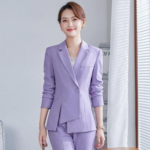 S-5XL Large Size Womens Pants Suit Two-piece 2021 New Autumn and Winter Slim and Elegant Ladies Professional Wear High Quality