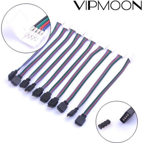 1/5/10pcs 4Pin10mm RGB LED Strip Connector Free Welding Connector for 5050 SMD RGB LED Strip