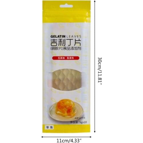 10 Large cof Halal Silver Leaf Gelatine Beef Gelatin Leaves for baking Mix