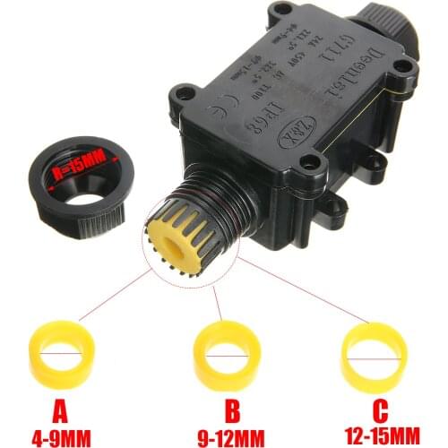 2Way Junction Box Waterproof IP68 Project Junction Box Electric Cable Connector For Outdoor External Wiring Electrical Supplies
