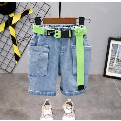 2020 hot summer design blue cargo pants kid short pants boys shorts elegant jeans denim shorts for children 2-7years