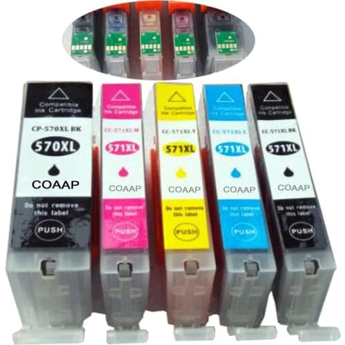 5 Compatible Canon pgi-570xl cli-571xl ink cartridge for pixma MG5750 MG6800 MG6850 MG7750 MG7751 MG7752 Printer