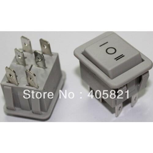 6pins Mini gray rocker switch/boat switch DPDT ON-OFF-ON 22*28mm