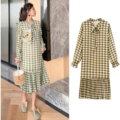 65598# Maternity Clothes Spring Autumn Cotton Long Sleeves Loose Stylish Dress Pregnant Women Pregnancy Clothes