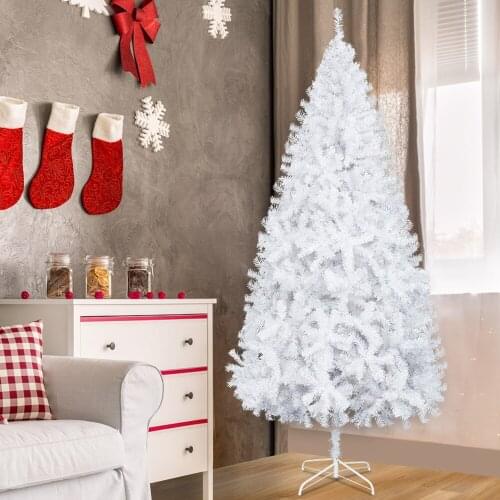 7FT Iron Leg White Christmas Tree with 950 Branches,stand, multicolor,indoor,color changing190812205