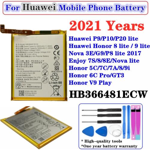 For Huawei P9 / P10 / P20 lite,Nova 3E / G9 / P8 lite 2017 / Nova lite,Honor 8 / 9 lite / V9 Play / 6C Pro / GT3 / 9i Battery