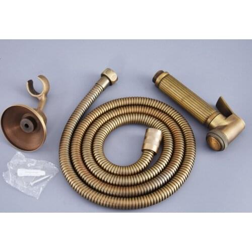 Antique Brass Bathroom Shower Accessory Handheld Shower Spray Bidet Spray+ 1.5m Hose +Wall Bracket thh111