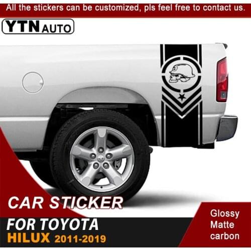 Rear Trunk Car Sticker For Toyota Hilux Vigo Revo 2011-2019 Tail Door Skeleton Soldier Graphic Vinyl Cool Car Decal Accessories
