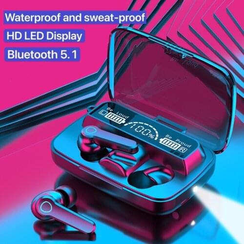 M19 Fone Wireless Bluetooth 5.0 Headphones Portable LED Display Auriculares Waterproof Earphones Headset For Mobile Phones
