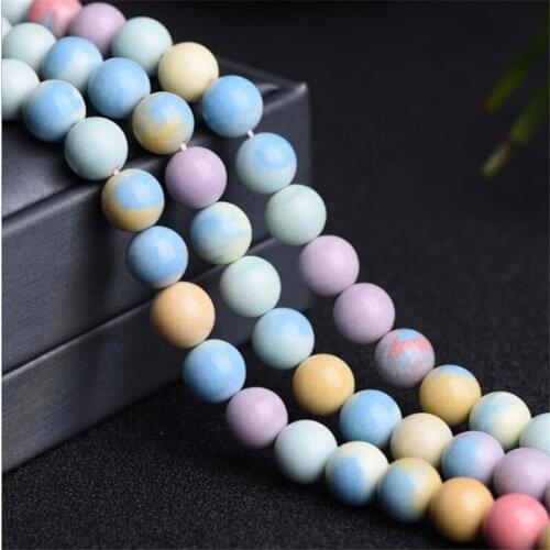 Wholesale Natural stone 6/8/10mm Rainbow Stone Beads Negative Ion Oxide Stone Bracelet String DIY Accessories Loose Beads