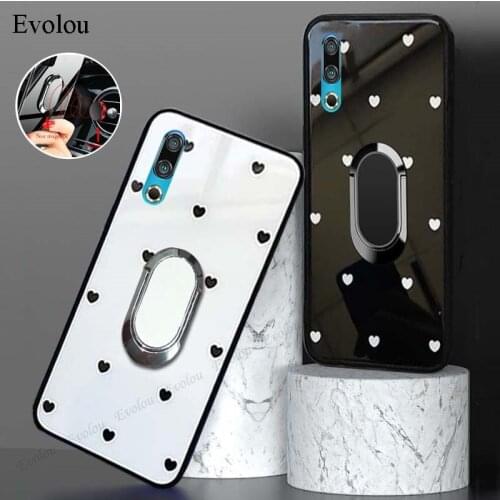 For Meizu 16S 15 Plus Case Painted Love Heart Tempered Glass Phone Case For Meizu Note 9 X8 S6 5 E3 Magnetic Ring Stand Cover