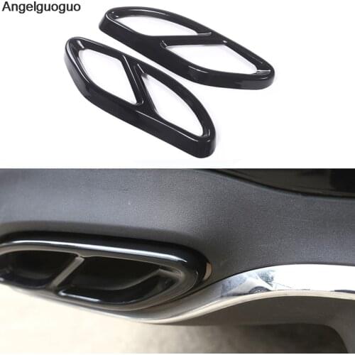 Black Car Accessory AMG Exhaust Cover Trim For Mercedes Benz GLC A B C E Class X253 W176 W246 W205 W213
