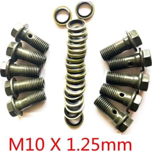 Hot sale 2pcs M10*1.25Pitch Brake Dual Line Hose Dirt Pit Bike Motorcycle Double Banjo Bolt