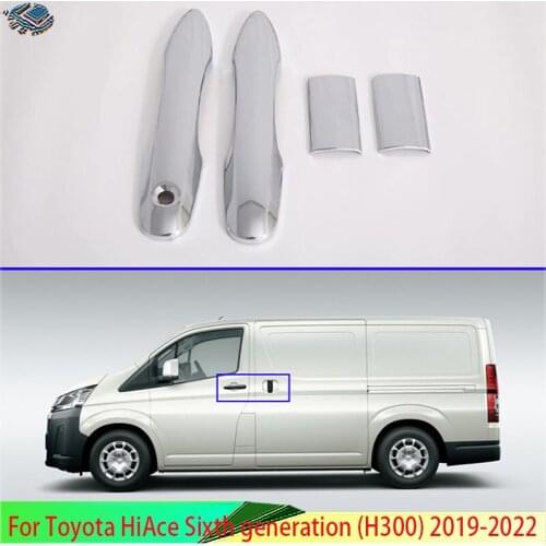 For Toyota HiAce Sixth generation (H300) 2019 2020 ABS Chrome Door Handle Cover Trim Molding Accessories